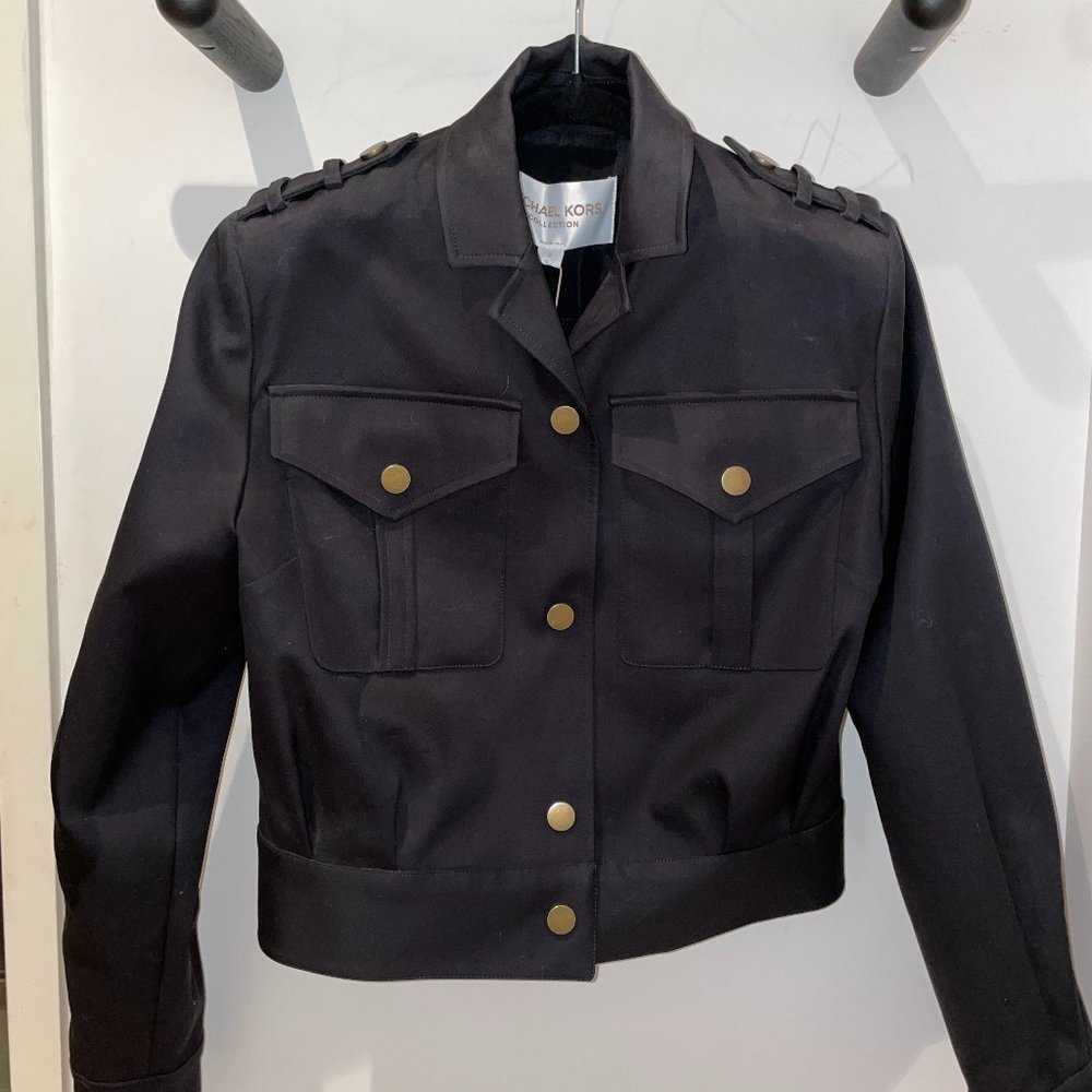 Michael Kors Collection NWT black military moto jacket